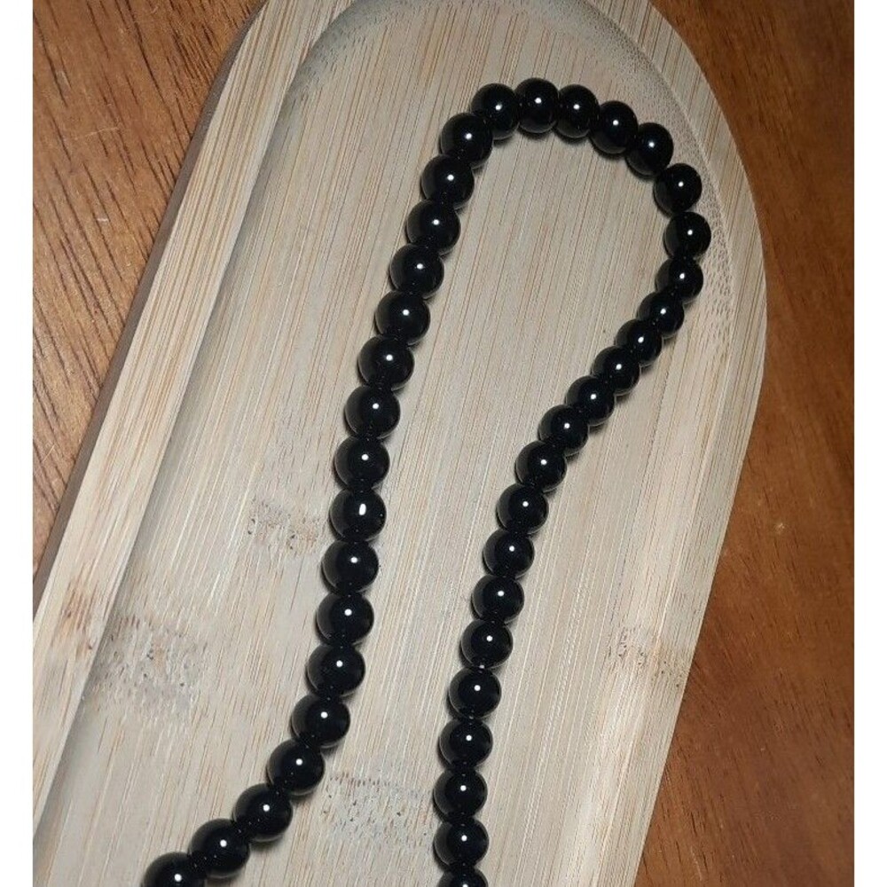 Semi Precious Stone 6mm Black Agate 15" Bead Strand